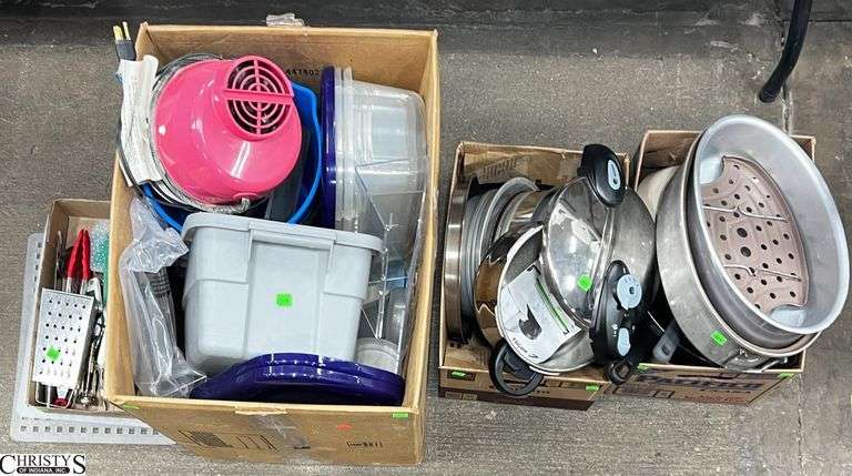 Assorted Kitchen Grouping - Pots and Pans, Plasticware, Kitchen Utensils, Misc - Some wear image