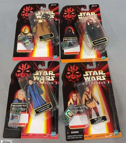 Star Wars Episode I Action Figures - Boss Nass, Valorum, Ric Olie, and Darth Sidious All Packages Have Been Cut Open image