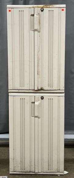 Heavy Duty Plastic Garage Cabinet w/ Contents - 24" x 16" x 72" image