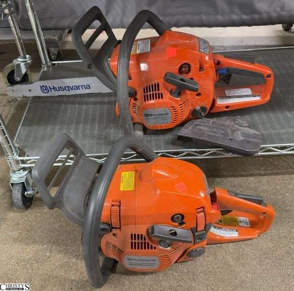 2 Husqvarna Chainsaws, 450 Rancher and 120 Mark III Defective and Missing Blade image
