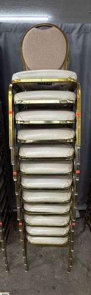 12 MTS Banquet Chairs - 36" x 18" seat of each - shows wear from use and storage