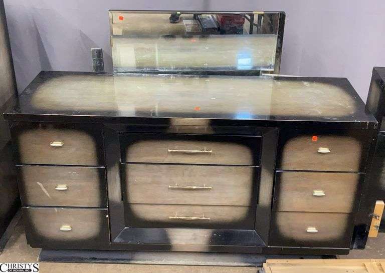 American of Martinsville Dresser and Mirror 60x21x32 Lots of Scuffs and Scratches