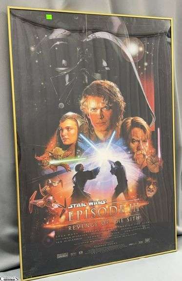 Star Wars Episode III, Revenge of the Sith Movie Poster Framed Artwork 27x40" Plastic Sheet is Cracked image