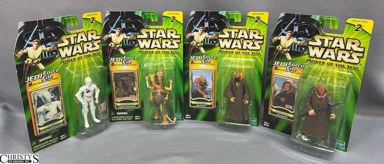 4 Star Wars Power of the Jedi Collection 2 Character Figures, Fode and Beed, K-3PO, Plo Koon, Saesee Tiin image