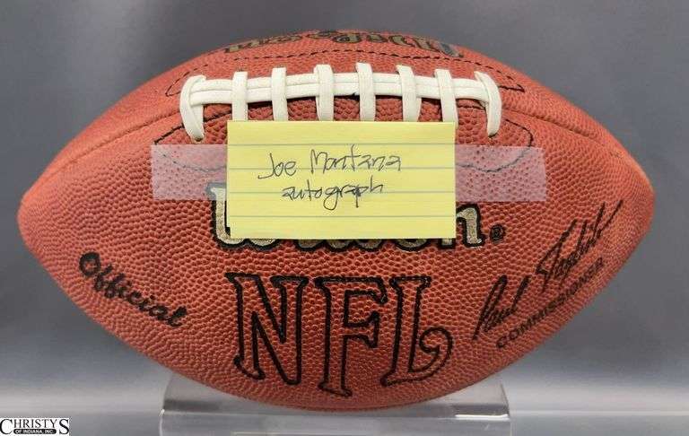 Signed Wilson NFL Football - Signature appears to be Joe Montana - 12", some wear image