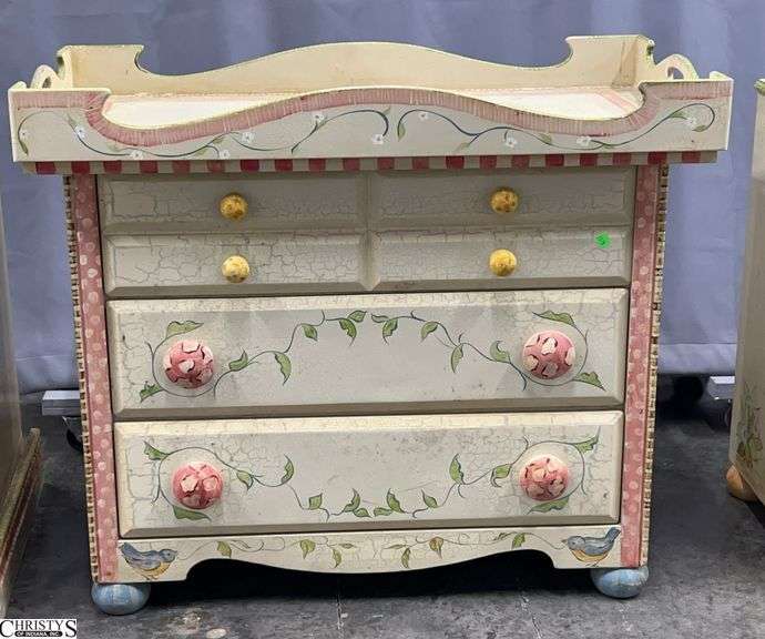 Painted Tray 40x21.5x4.5, and Painted 3 Drawer Chest 37.5x18.5x30.5 image