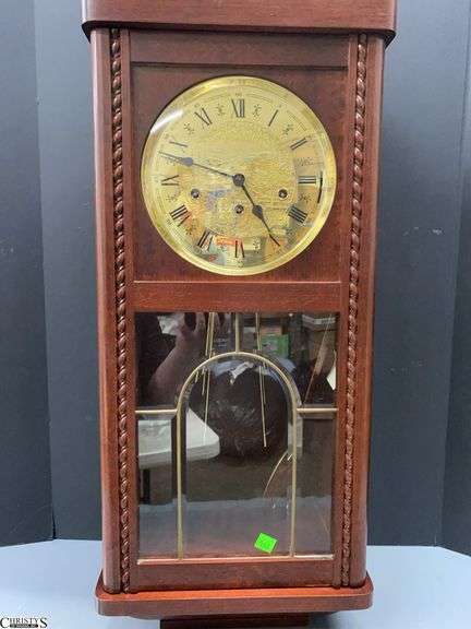 Made in Germany Wall Clock, 12x8x25" Tall, Some Damage to Crest image