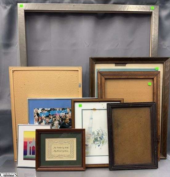 5 Framed Prints and Frames - 20" x 26" of largest - some wear image