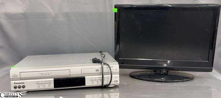 Insignia 19" TV and Panasonic DVD VHS Player - Some wear image