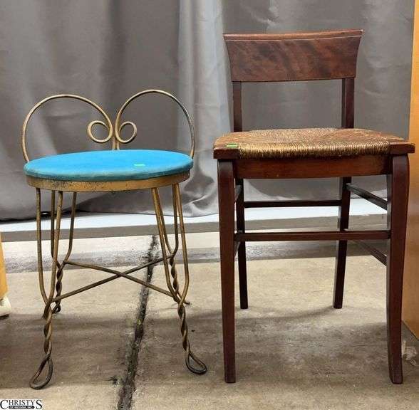 2 Vanity Stools - 27" T x 18" seat of largest image