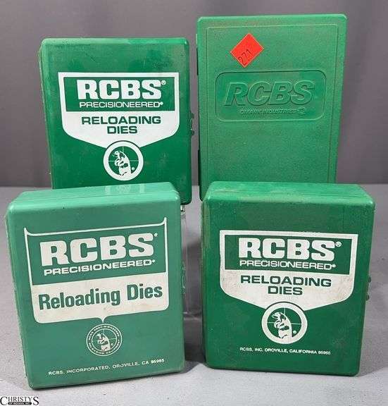 4 RCBS 2-Die Sets in Green Plastic Box- 225 Win, .22/250, 6mm Rem and .30/40 Krag image