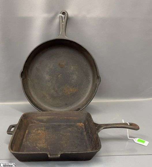 2 Cast Iron Skillets, Largest 13" image