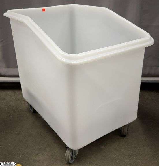 White Rolling Dry Food Storage Bin, 21x30x28", 2 Plastic Totes image