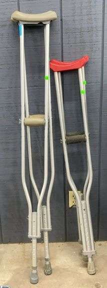 2 Sets of Crutches, Taller For 5' 10" to 6' 6" Height image