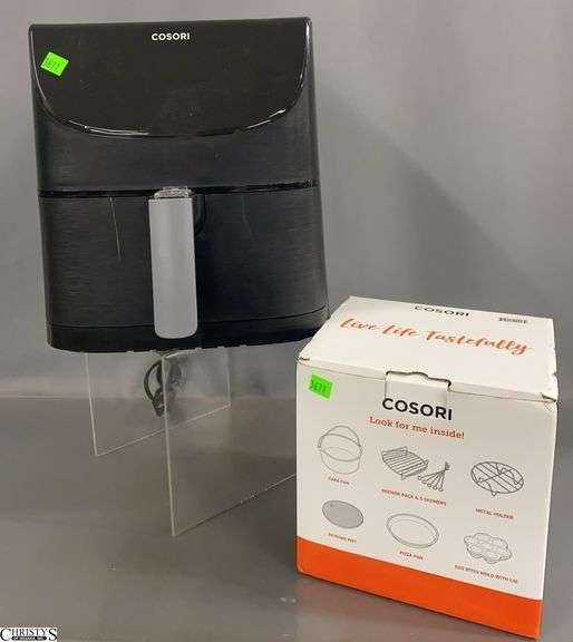 Cosori Air Fryer and Box of Accessories image