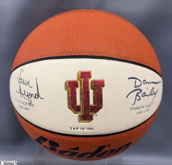 Signed Baden IU Basketball - Appears Signed Steve Alford and Damon Bailey - 10" - some wear image