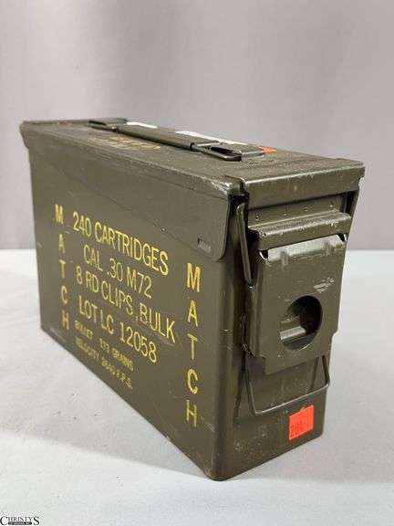 240 Rounds of .30-06 Caliber Ammunition in Green Metal Ammo Can image