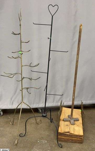 2 Metal Displays and Wood Pieces - 50" of tallest image