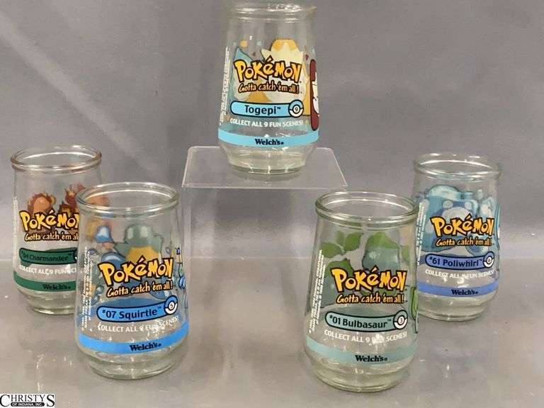 5 Welches Pokemon Jelly Jars, Squirtle, Bulbasaur, Poliwhirl, Charmander, Togepi image
