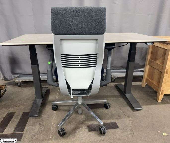 Adjustable Height Desk And Office Chair, Desk 58.5x29.5" image