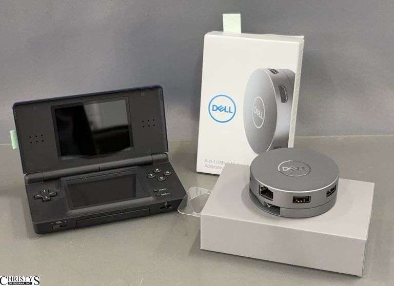Nintendo DS Lite and Dell 6 n 1 USB-C Multiport Adapter image