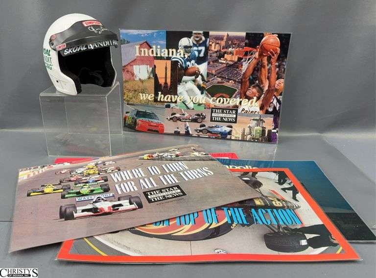 The Star News Indianapolis Indy 500 Prints, Small Racing Helmet Commemorative Piece - 7" of helmet image