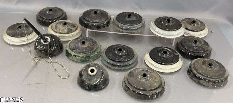 15 Vintage Desk Pen Holders - 4.5" of largest - Some wear, chipping image