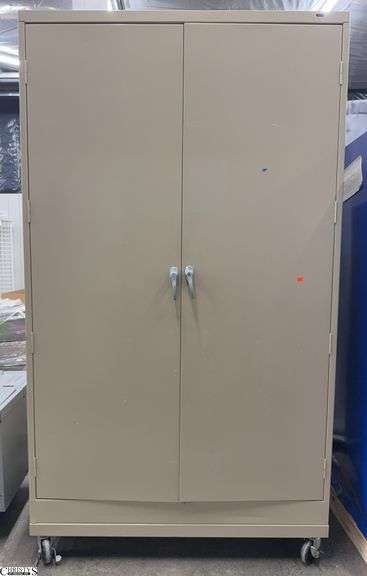 2 Door Rolling Cabinet, 48x26x85" Tall image