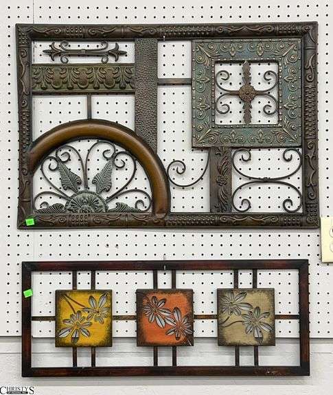2pcs Metal Decorator Wall Art, Larger Measures 31x22" image