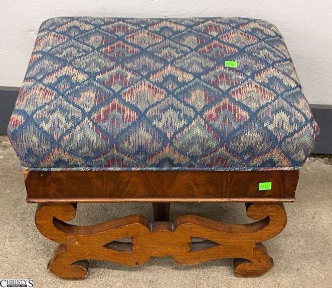 Antique Padded Foot Rest, 19x15x15" image