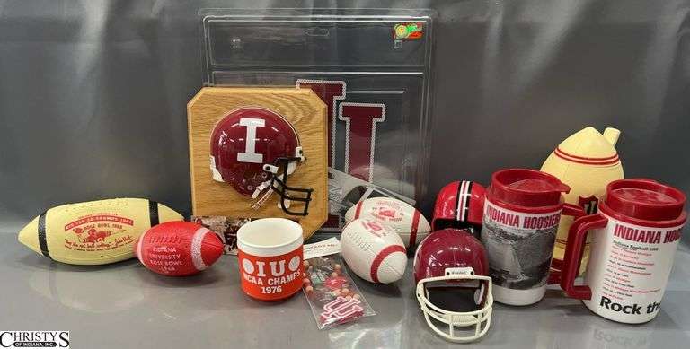 IU Indiana Hoosiers Football Memorabilia - Mini Helmets, Mugs, Misc - 9.5" of largest image