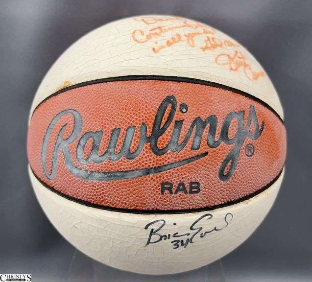 Signed Rawlings NCAA Basketball - Appears Signed Kent Benson and Brian Evans - 10" - some wear image