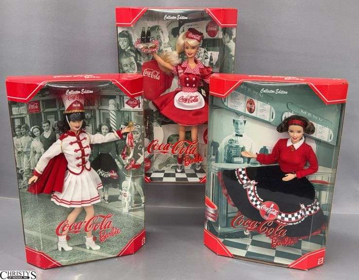 3 Coca~Cola Barbie Dolls image