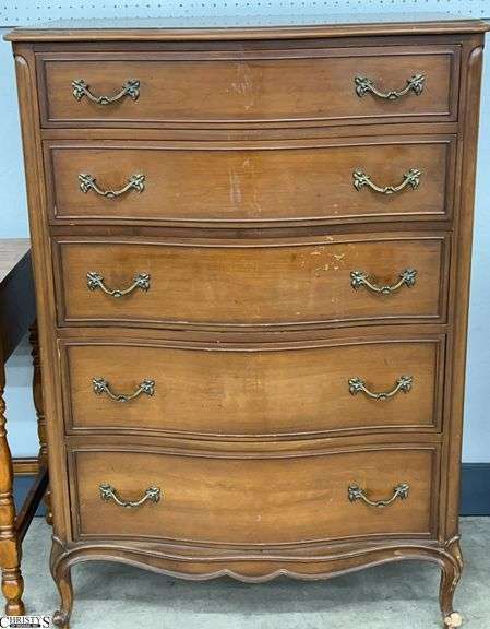 Vintage Drexel Chest, Has Some Chew Marks On Foot and Some Scuffing 35x21x51" image