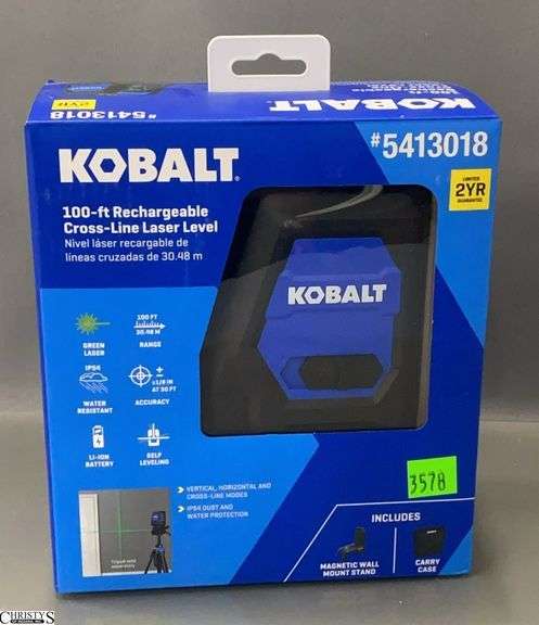 Kobalt 100ft Rechargeable Cross Line Laser Level In Box image