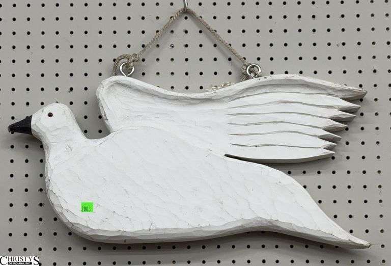 Carved Wooden Dove Wall Hanging - 26" x 11" image