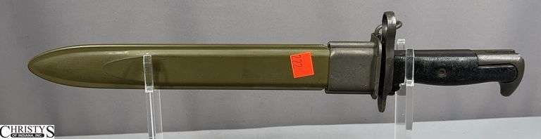 WWII US M1 Garand Bayonet and Scabbard, U.C. Marked.  Blade Approx. 10" image