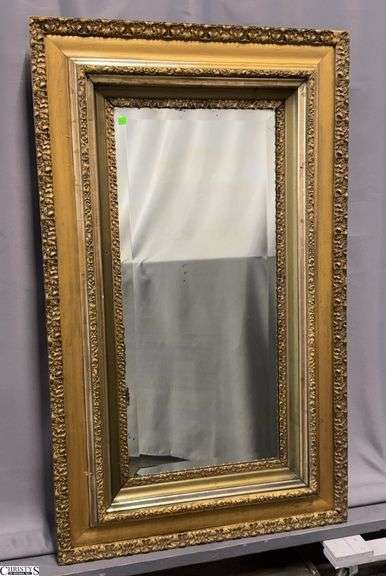 Beveled Glass Mirror in a Gilt Style Frame 33x55 image