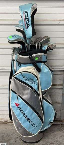Adams Golf Bag and Assorted Clubs - Adams, MacGregor, Idea, and Others - 46" of longest, some wear image
