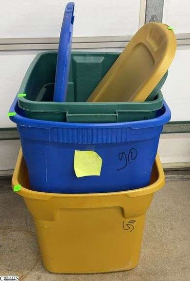 3 Empty Storage Totes and Lids - 22" x 15" of largest image