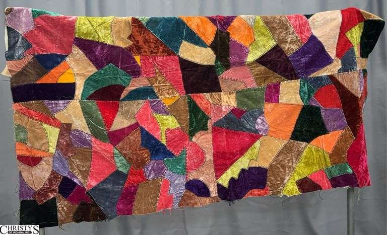 Antique Crazy Quilt Piece - 70" x 50" approx image