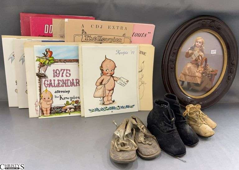 Kewpie Doll and Doll Prices Guides, Reference Pamphlets, and Framed Print - 12" x 10" of frame image