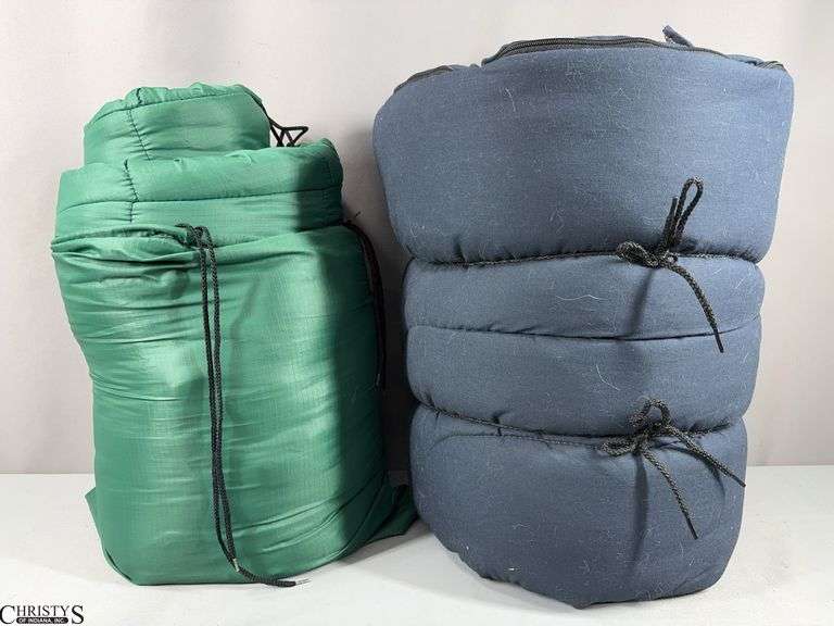 "2 Sleeping Bags-Navy Color Coleman 39"x79" and a Green Hillary image