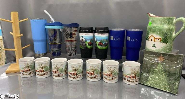 Christmas Pitcher, Mugs, Stainless Travel Mugs image