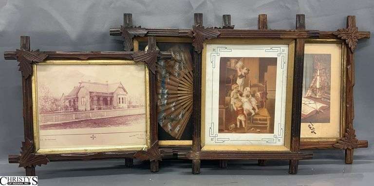 4 Adirondack Wooden Frames - 12" x 14" of largest image