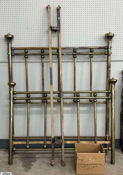 Full Size Brass Bed Frame - 55" x 64" of headboard image