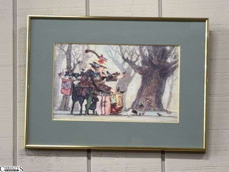 Signed Bob Price Holloway "Bird Lady" Artist Proof 46 of 100 - 19" x 14" of frame image