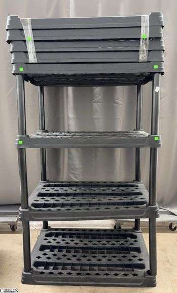 Heavy Duty Plastic Shelving w/ 4 additional shelves, no poles - 36" x 24" x 57" of unit image