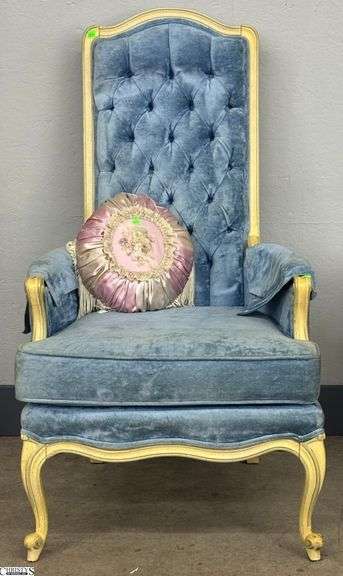 French Provincial Style Chair - 24" x 45" - 18" seat - wear and staining image