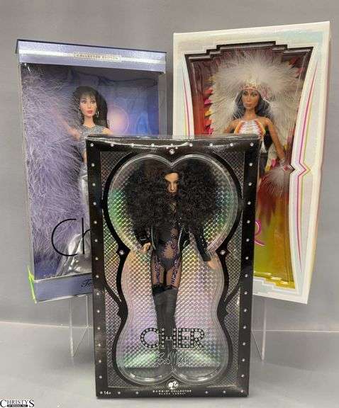3 Collector Barbie Dolls Cher Bob Mackie Black Labels and Timeless Treasures image